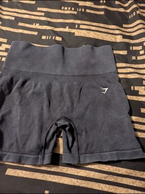 Gymshark High-Waist Seamless Navy Blue Workout Shorts